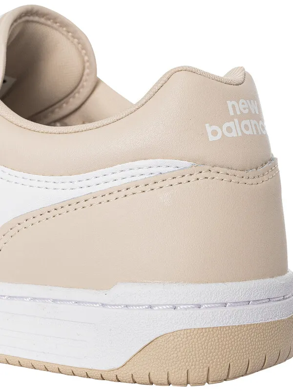 New Balance 480 Leather Trainers - White/Beige