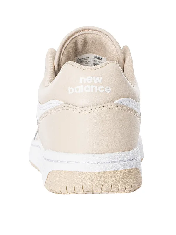 New Balance 480 Leather Trainers - White/Beige