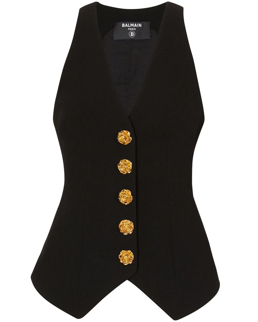 Noir Sleeveless Button Vest