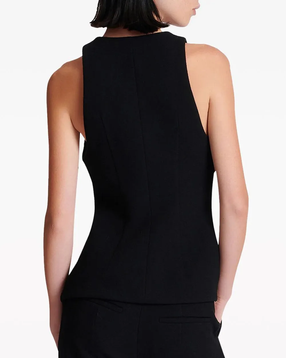 Noir Sleeveless Button Vest