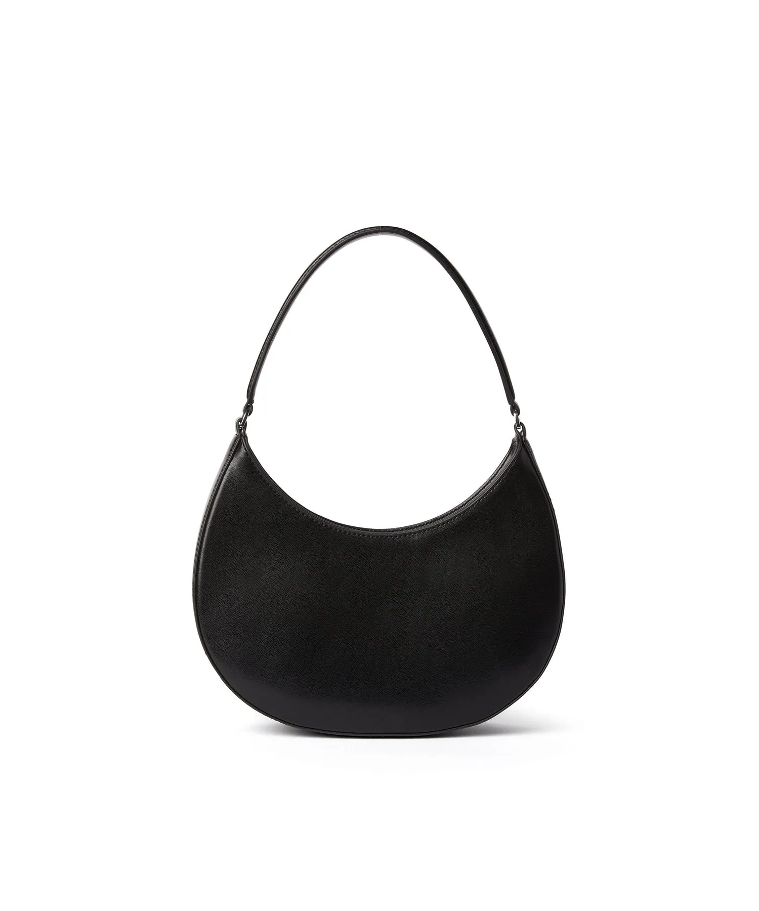 Opaque faux leather small Hobo shoulder bag Black