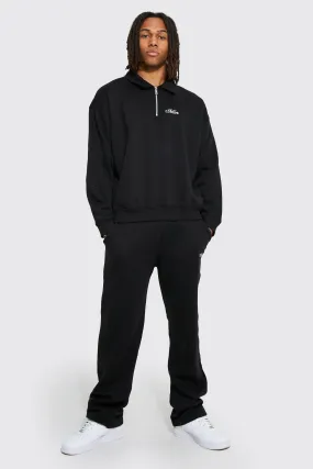 Oversized Man Half Zip Harrington Tracksuit | boohooMAN UK