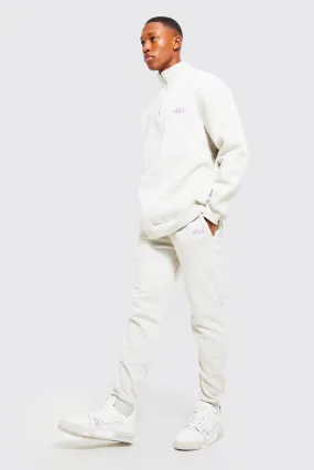 Oversized Offcl Zip Funnel Neck Tracksuit | boohooMAN UK