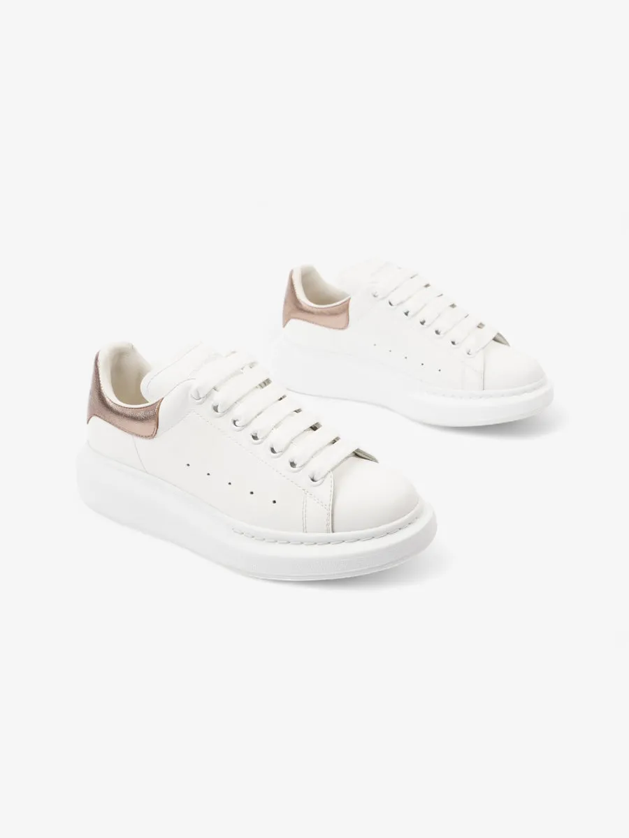 Oversized Sneakers White / Rose Gold Tab Leather EU 38 UK 5