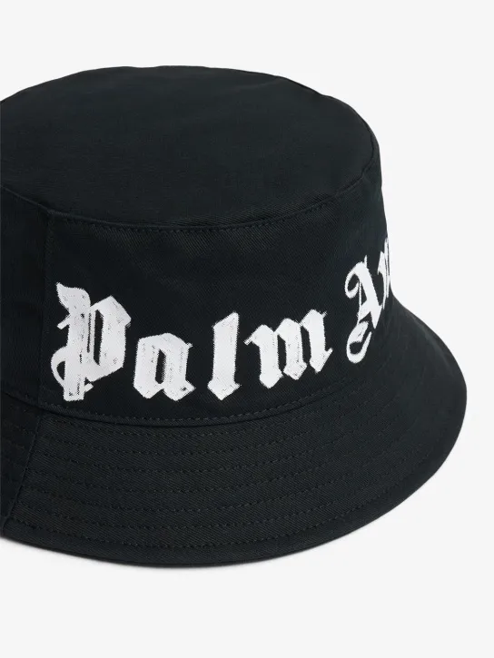 Palm Angels   Neck logo cotton bucket hat 