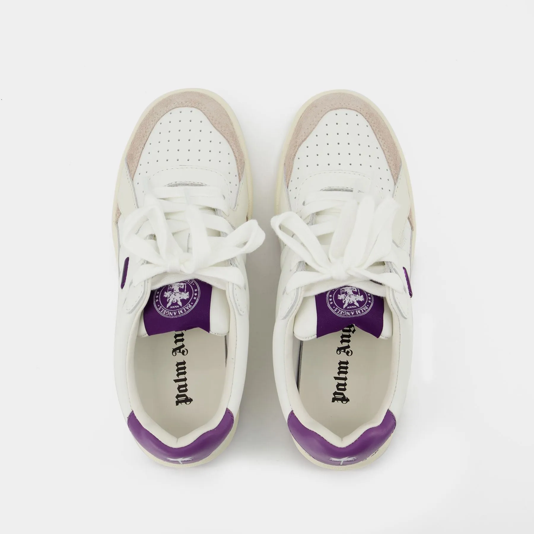 Palm Angels  Palm University Sneakers - Palm Angels - White/Purple - Leather