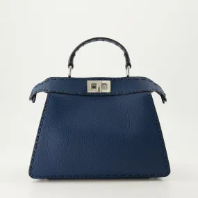 Peekaboo ISeeU Blue Leather Bag