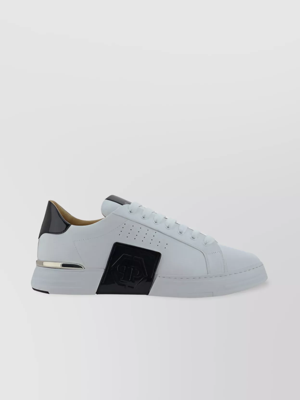 Philipp Plein   Low top leather sneakers with iconic logo