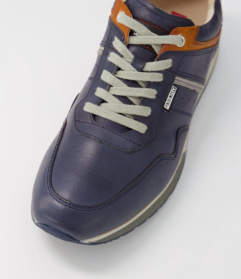 PIKOLINOS Cambil 19 Blue Leather Sneakers