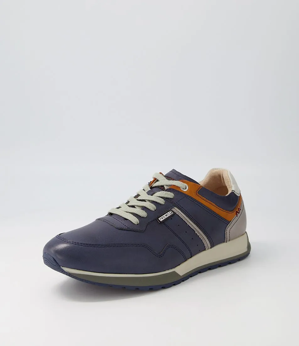 PIKOLINOS Cambil 19 Blue Leather Sneakers