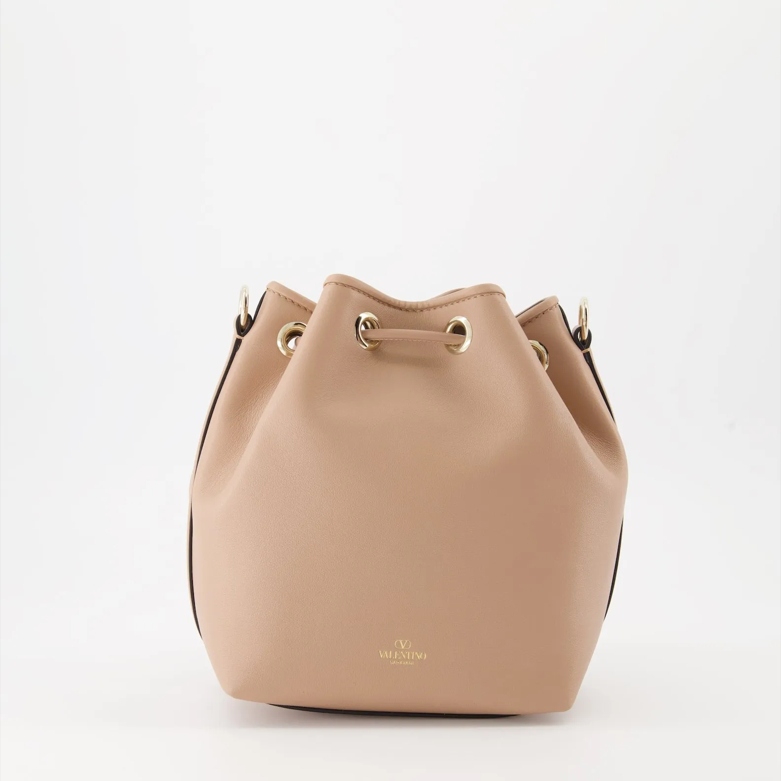 Pink Leather Bucket Bag