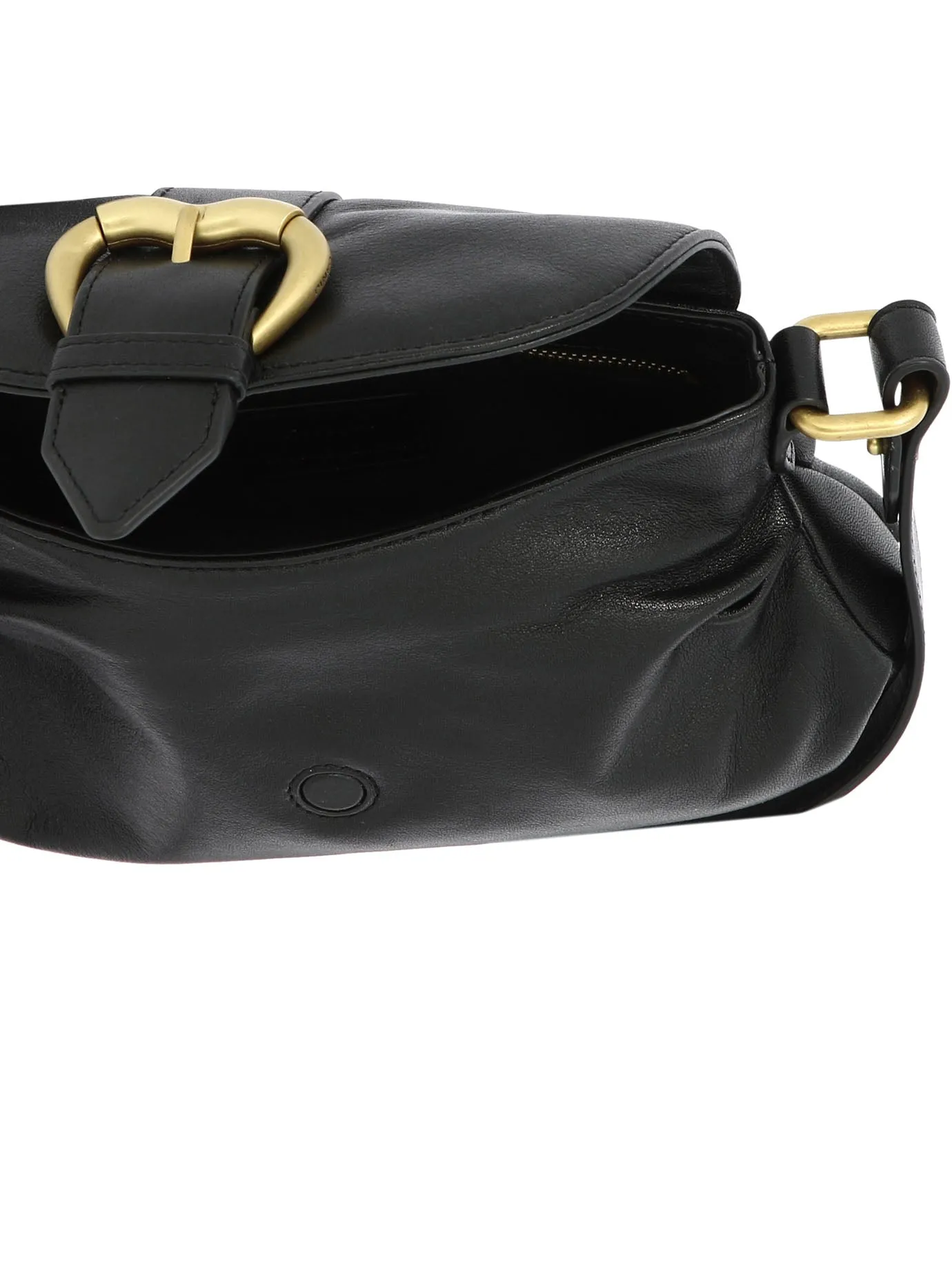 PINKO Mini Jolene Women's Black Leather Shoulder Bag, SS24