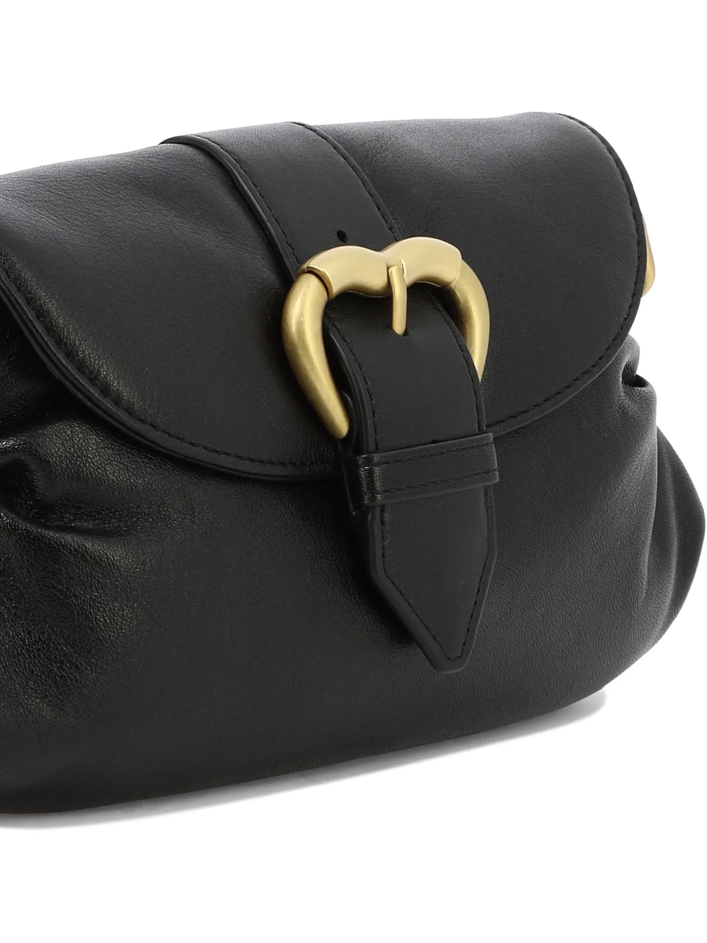 PINKO Mini Jolene Women's Black Leather Shoulder Bag, SS24