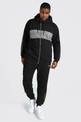 Plus Size MAN Roman Colour Block Zip Tracksuit