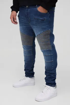 Plus Skinny Biker Ripped Knee Jeans