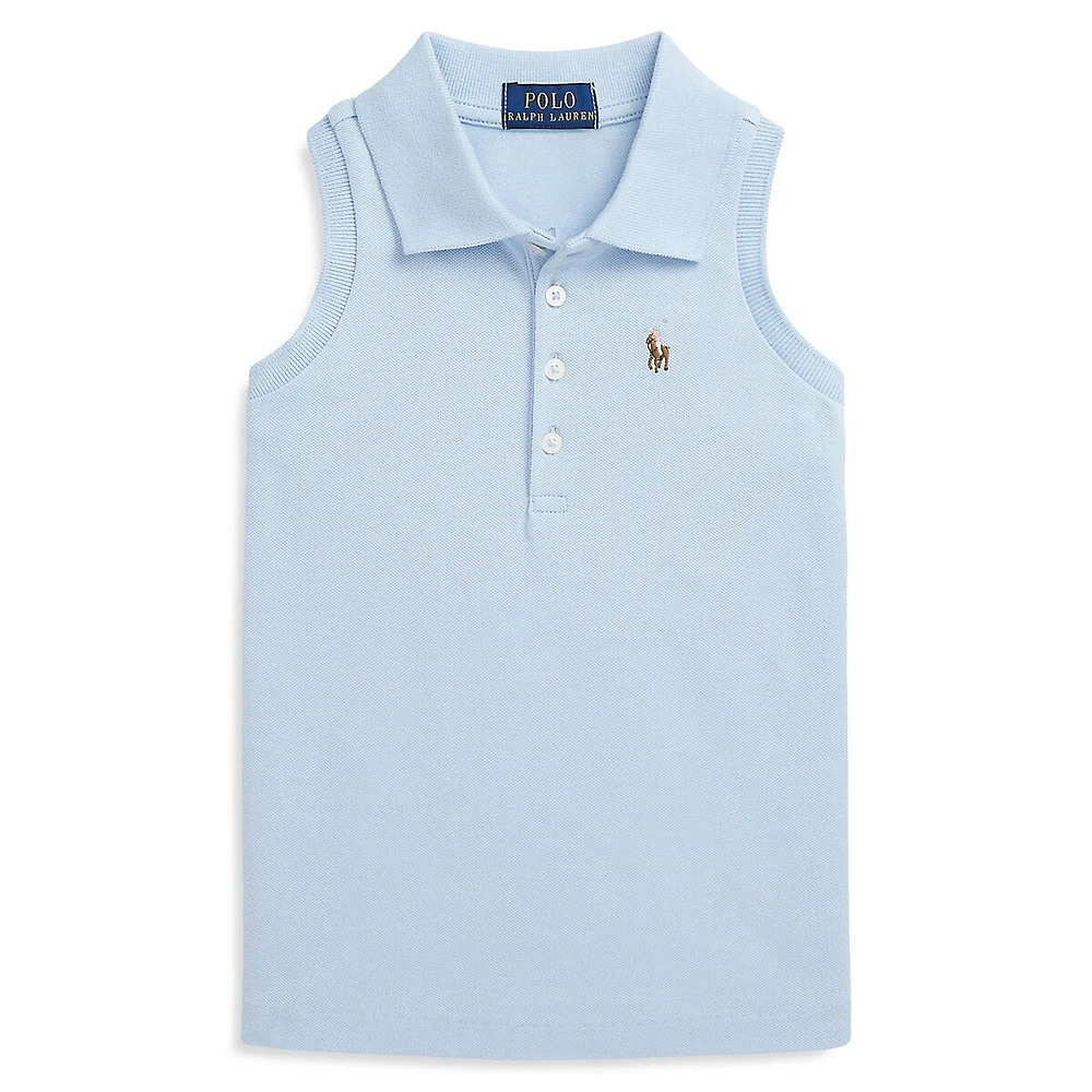 Polo Ralph Lauren Little Girl's Cotton Mesh Sleeveless Polo Shirt