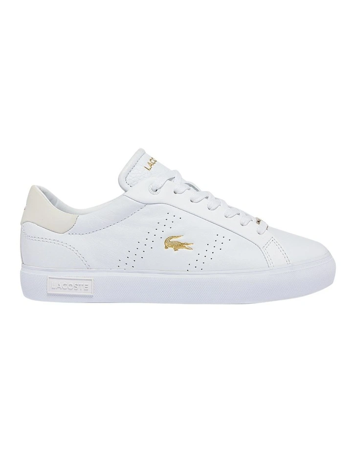 Powercourt 2.0 Tonal Leather Sneakers in White/Gold