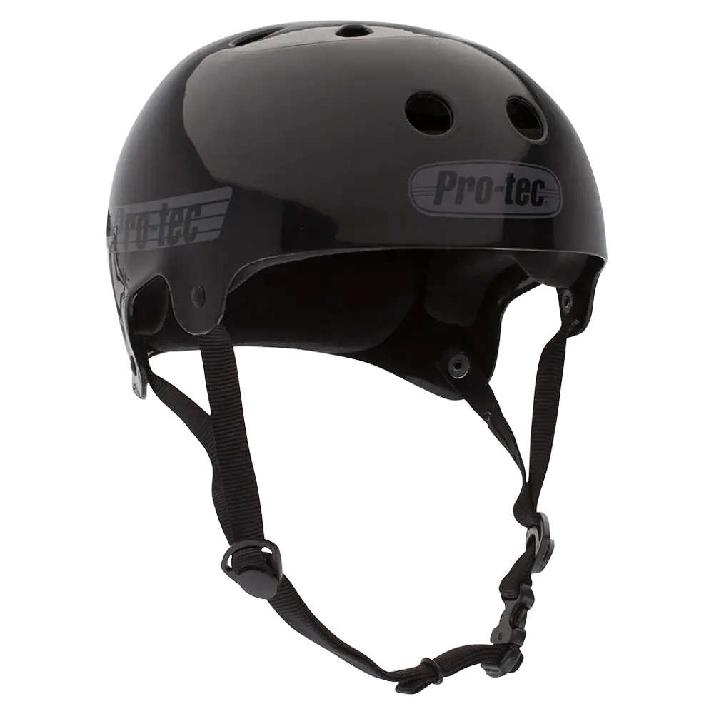 Pro-Tec Old School / Bucky Certified Helmet - Matte Black Reflective -