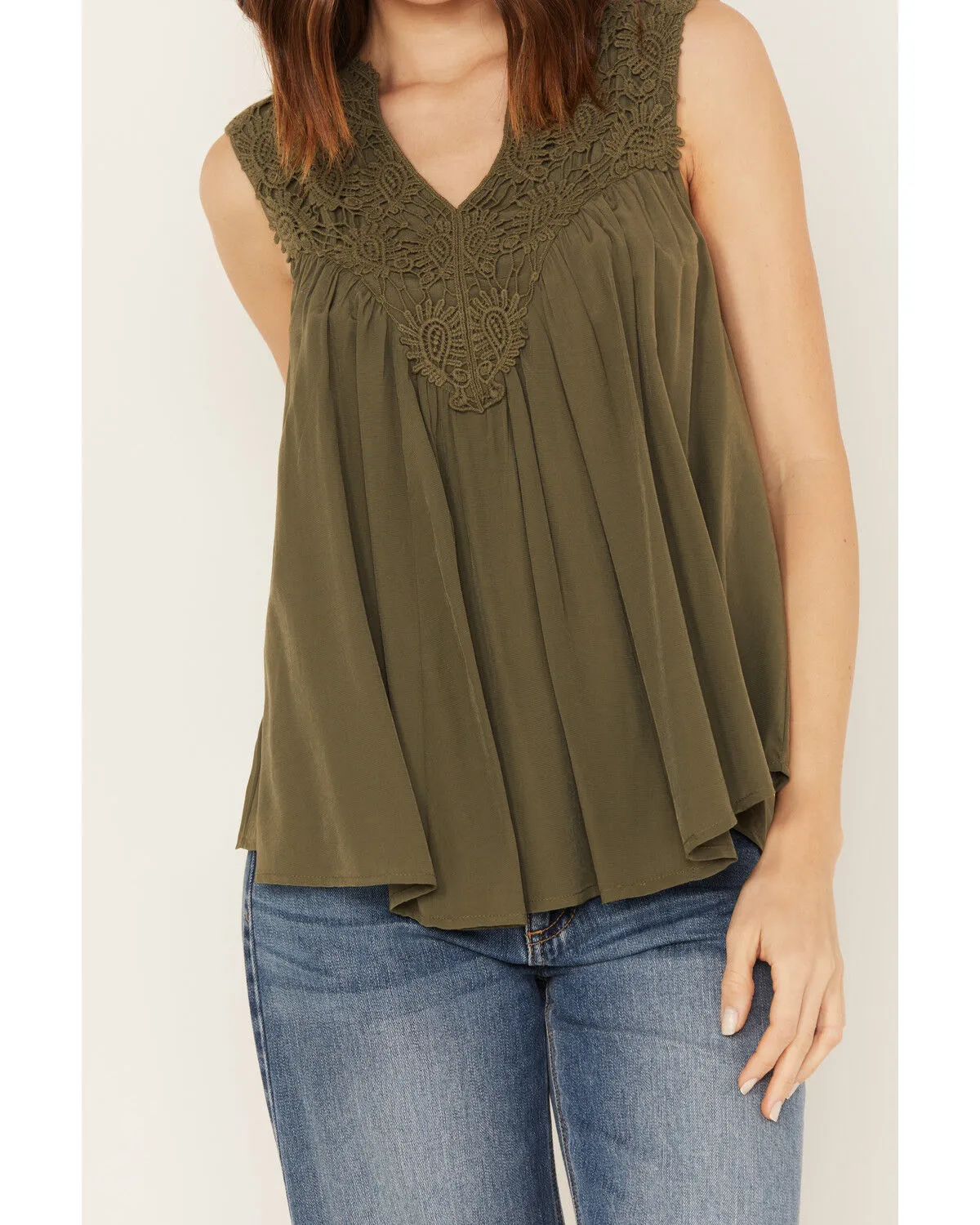 Product Name:  Molly Bracken Women's Crochet Sleeveless Peasant Top