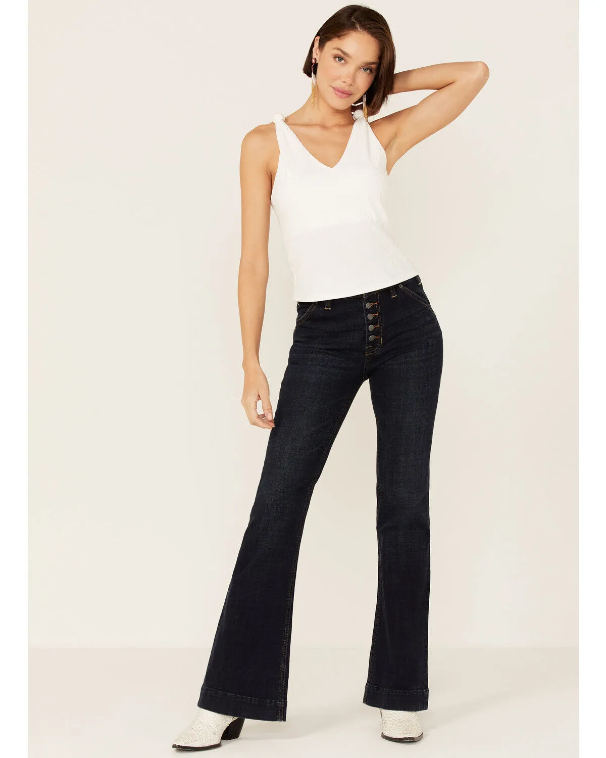 Product Name:  Rock & Roll Denim Women's Button Trouser Jeans