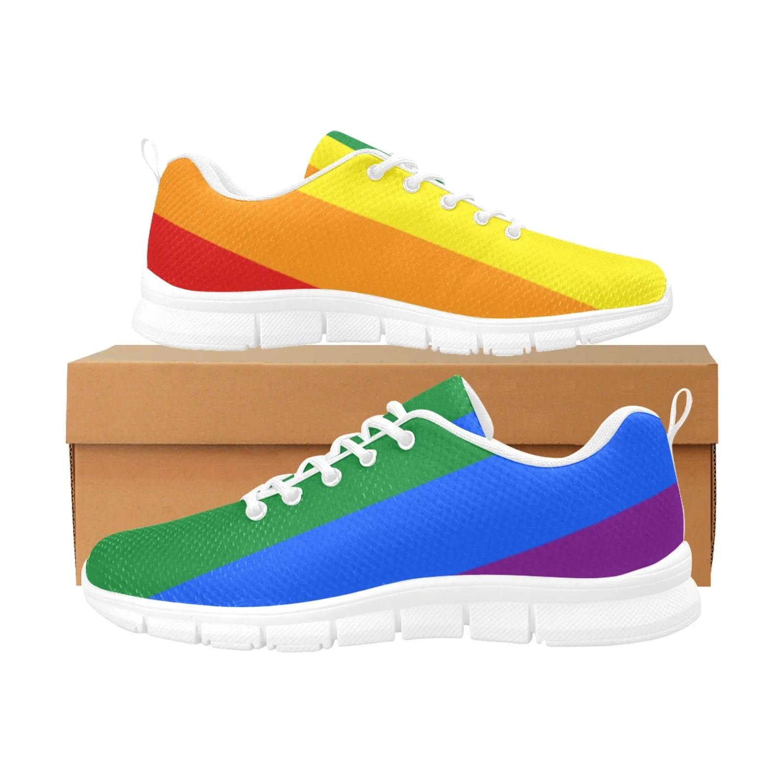 Rainbow Stripe Women's Breathable Sneakers