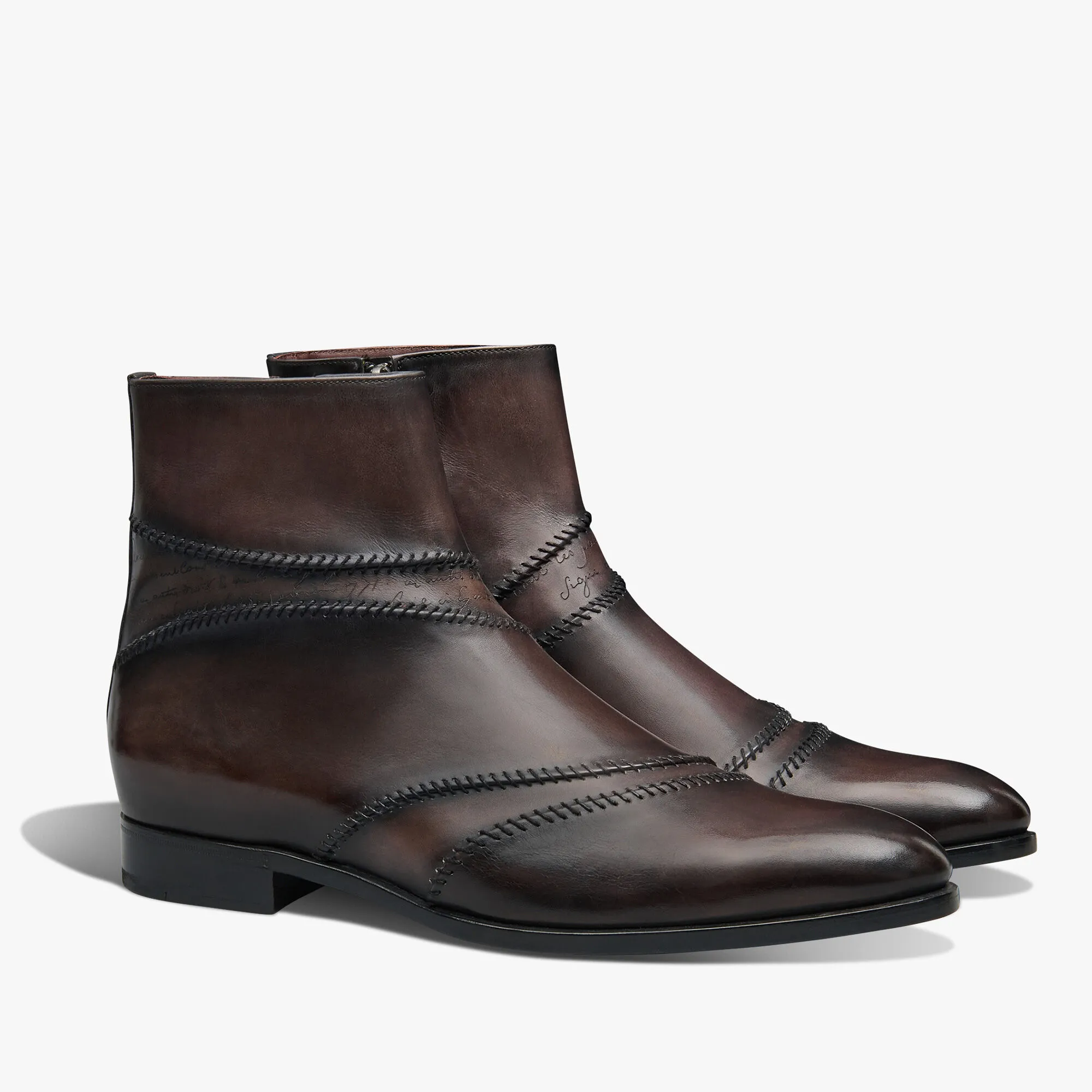 Rapiécé-Reprisé Scritto Leather Boot