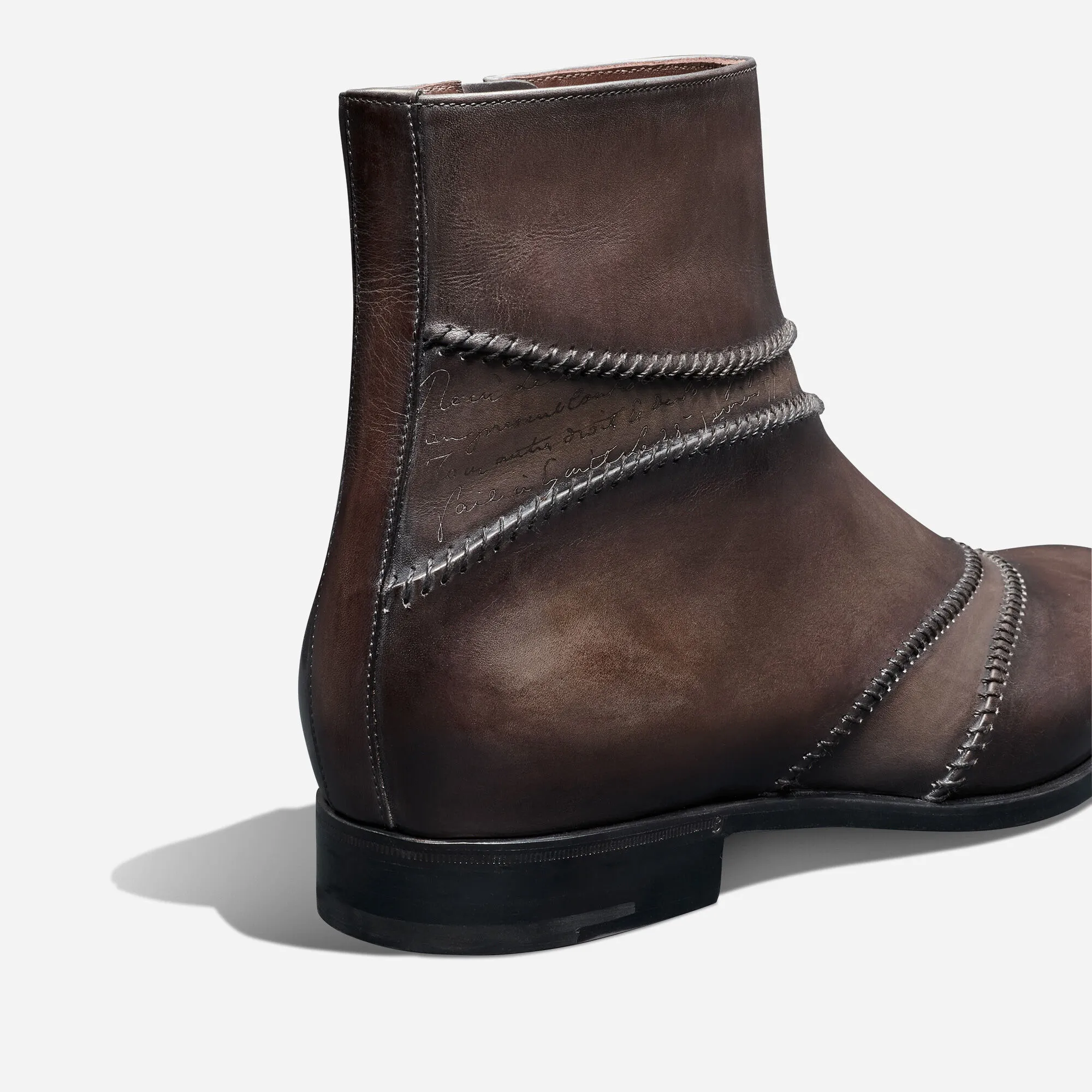 Rapiécé-Reprisé Scritto Leather Boot