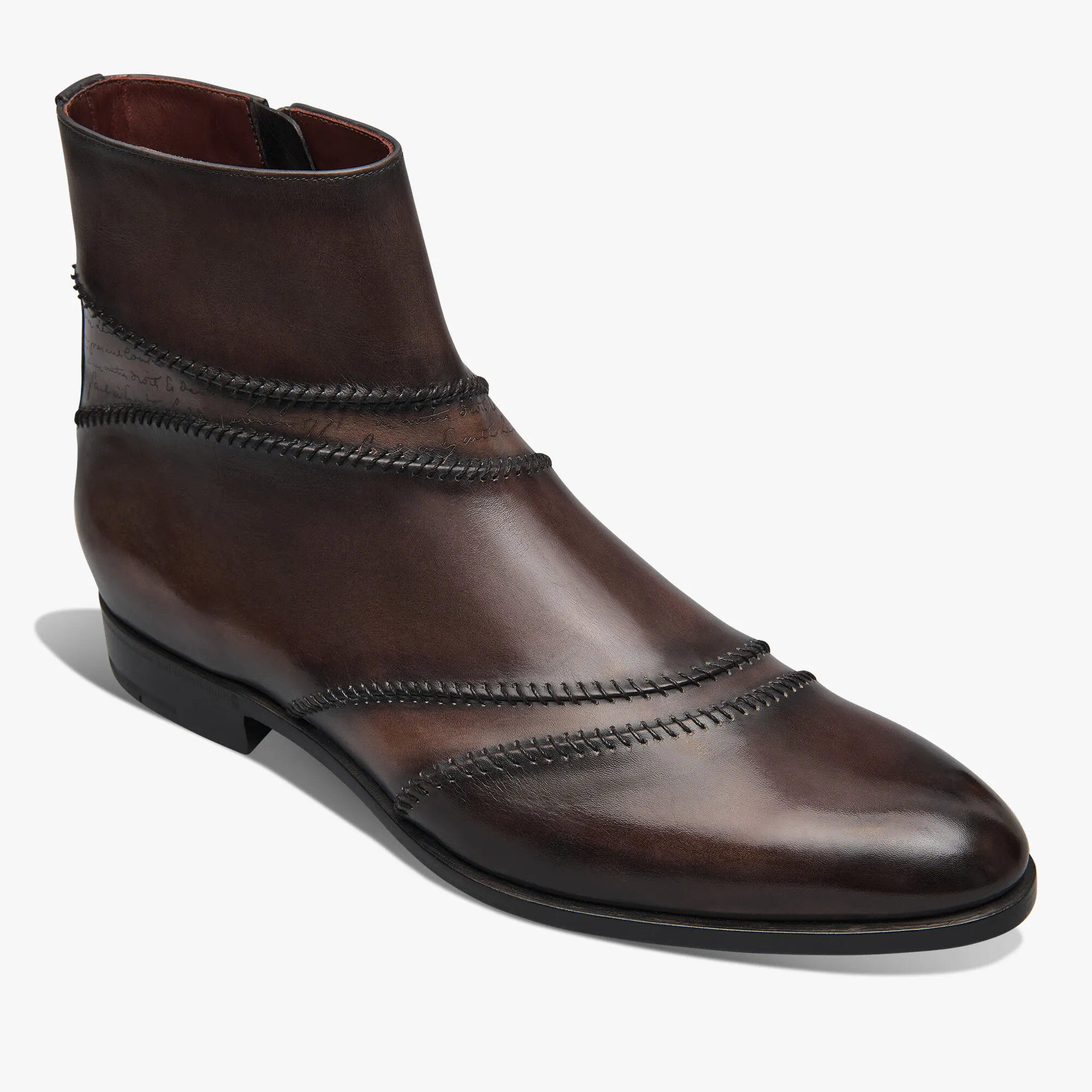 Rapiécé-Reprisé Scritto Leather Boot