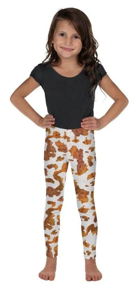 Realistic Cow Print Kid's Leggings