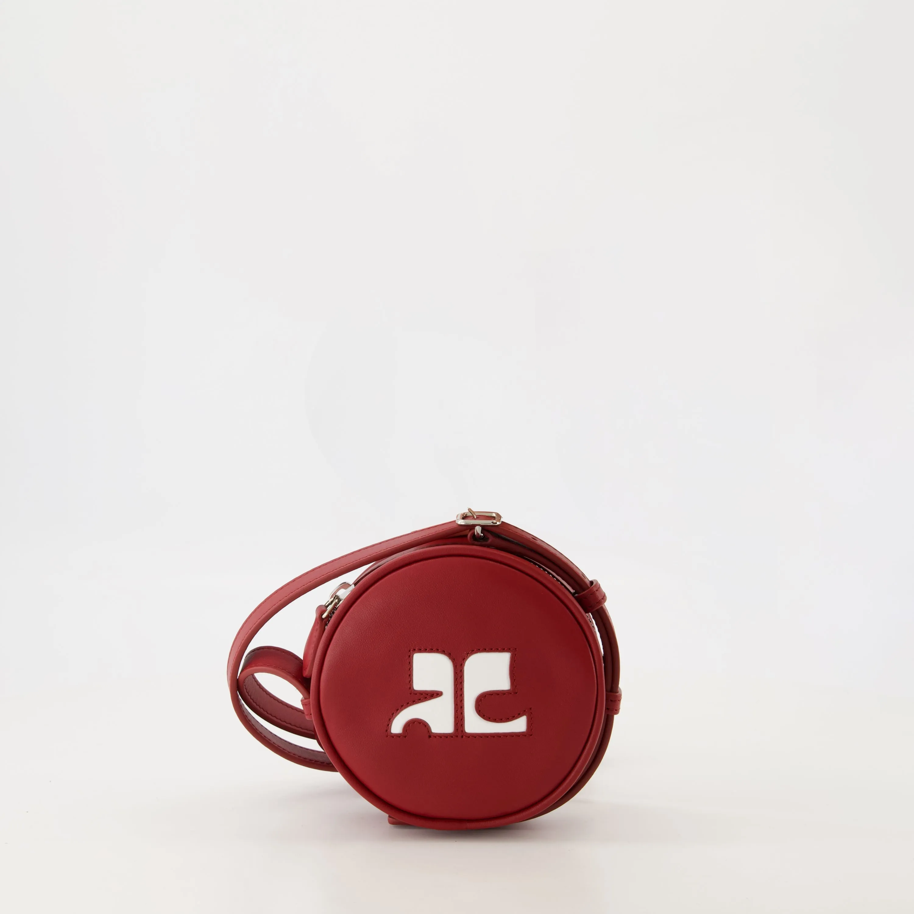 Red Leather Round Bag