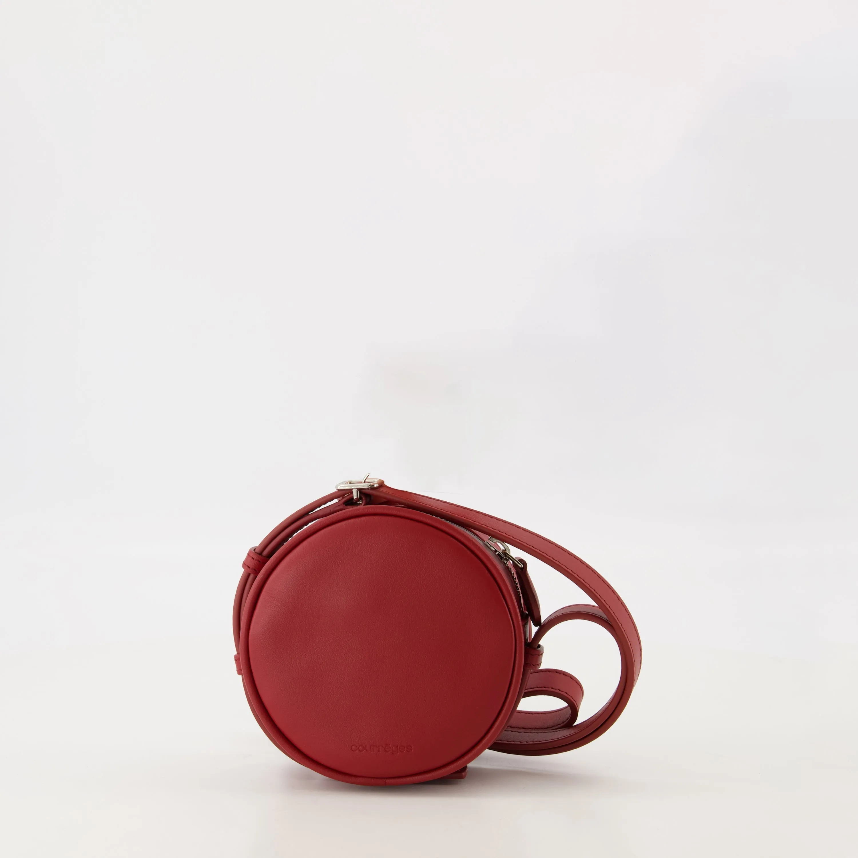 Red Leather Round Bag