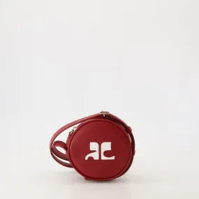 Red Leather Round Bag