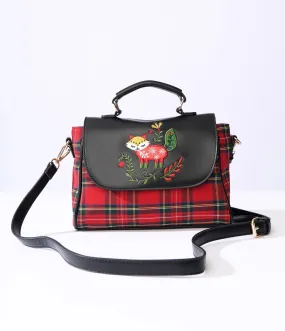 Red Plaid Scandi Fox Handbag