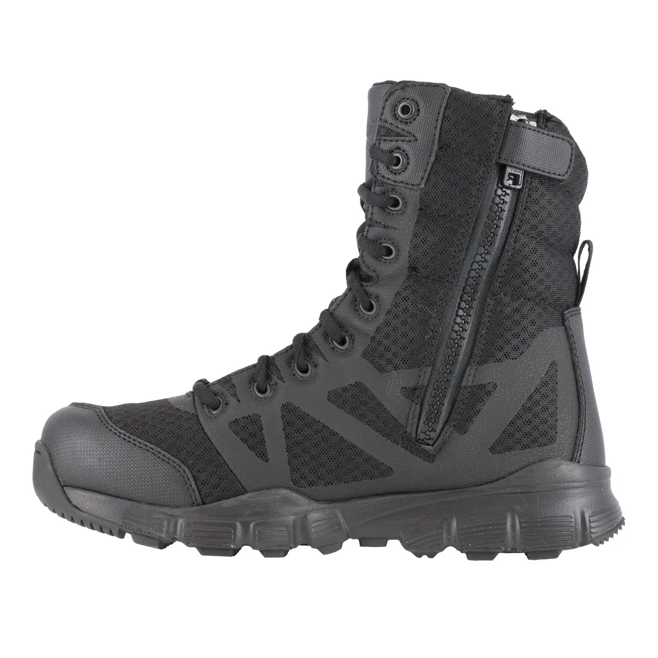 Reebok Men's 8" Dauntless Ultra-Light Seamless Tactical Boot With Side Zipper Black