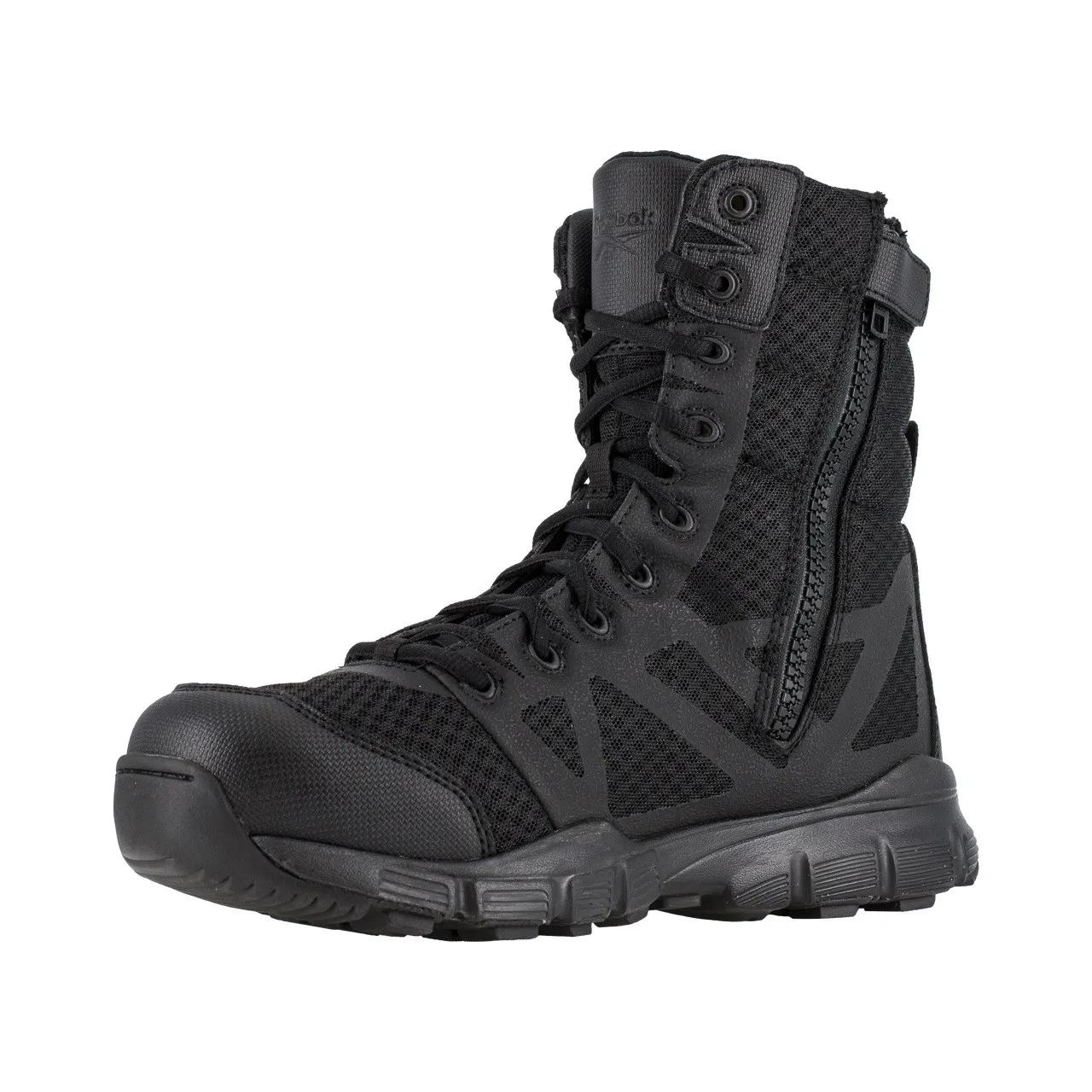 Reebok Men's 8" Dauntless Ultra-Light Seamless Tactical Boot With Side Zipper Black