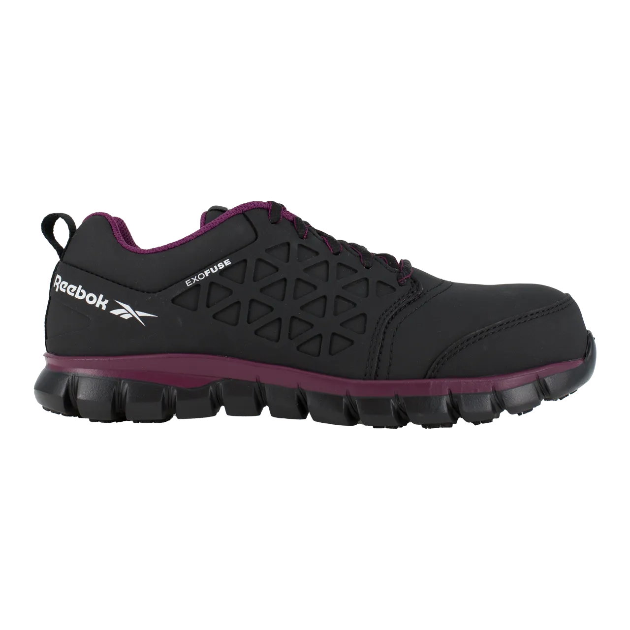 Reebok Work RB492 Women's Sublite Composite Safety Toe Cushion Athletic Shoe - Black and Purple