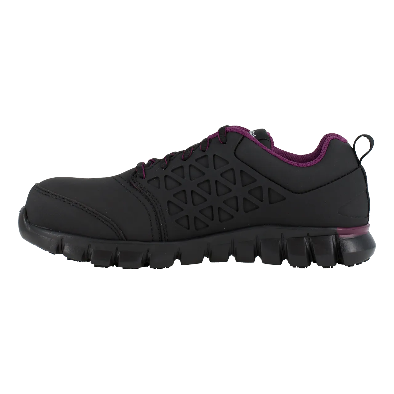 Reebok Work RB492 Women's Sublite Composite Safety Toe Cushion Athletic Shoe - Black and Purple