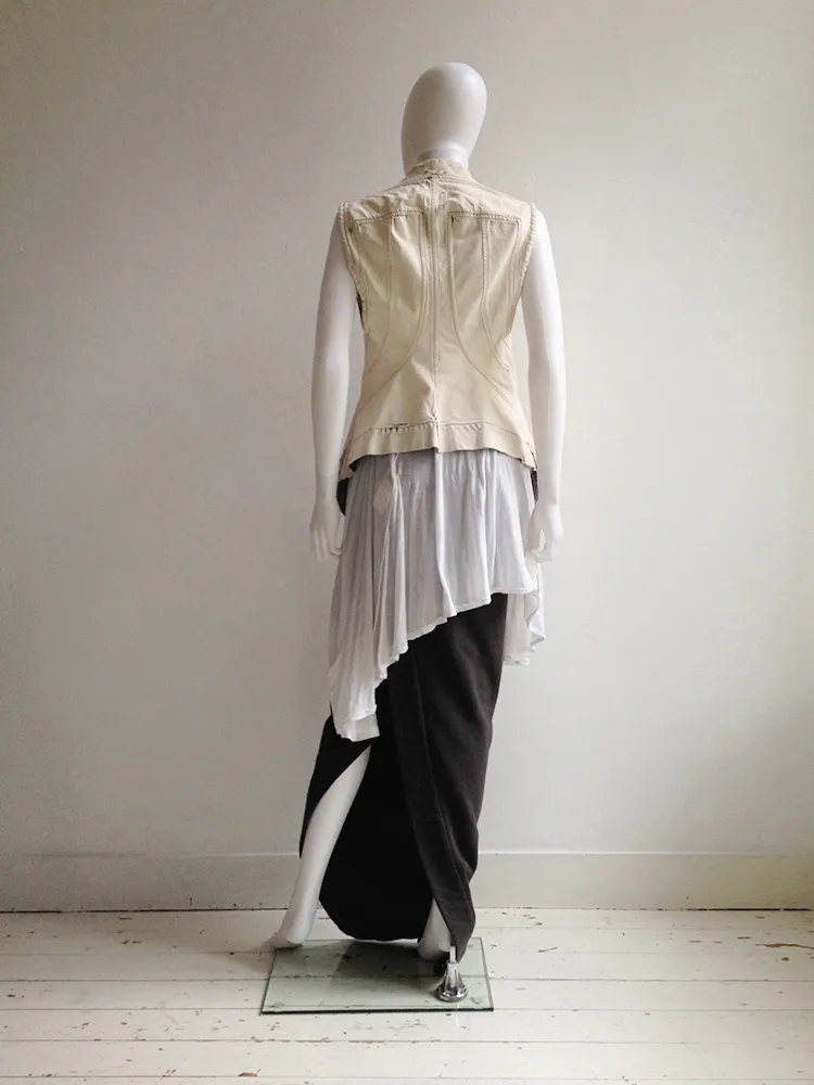 Rick Owens DRKSHDW white denim winged vest