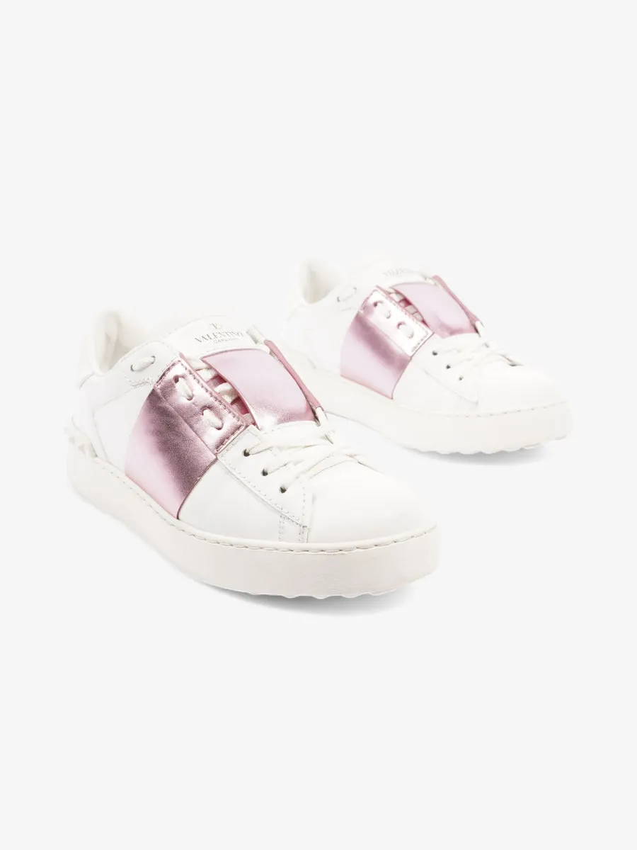 Rockstud Open Sneakers White / Pink Leather EU 38.5 UK 5.5