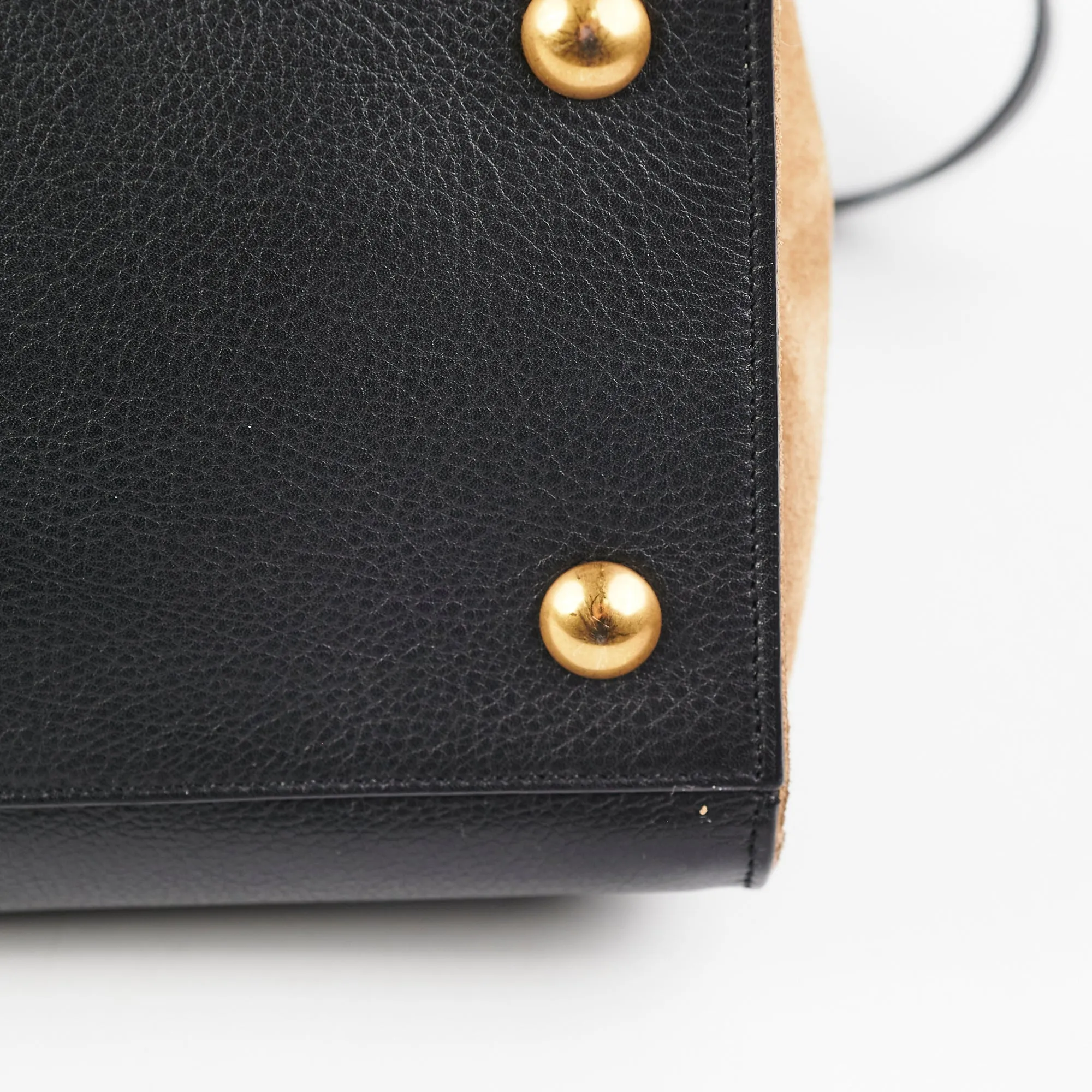 Saint Laurent Muse Calfskin Black and Beige Shoulder Bag