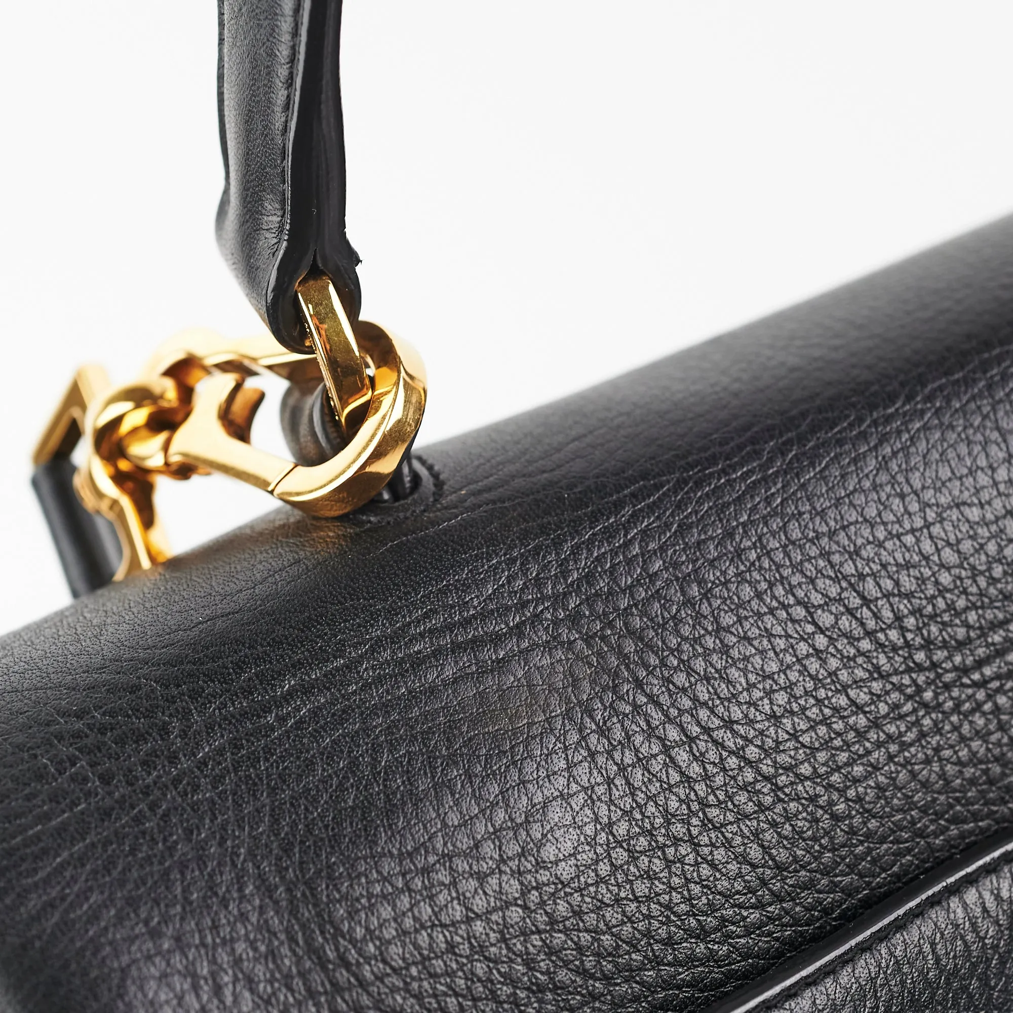 Saint Laurent Muse Calfskin Black and Beige Shoulder Bag