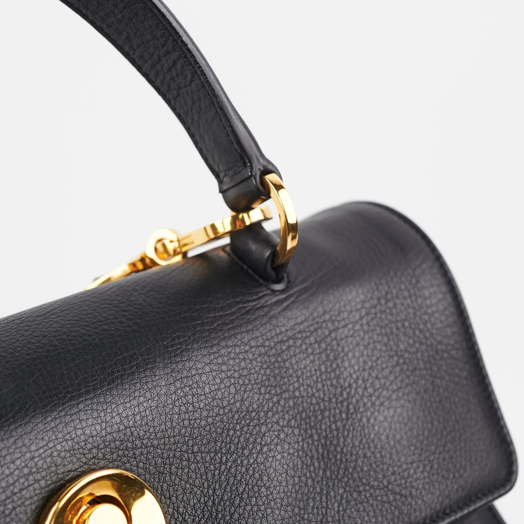 Saint Laurent Muse Calfskin Black and Beige Shoulder Bag