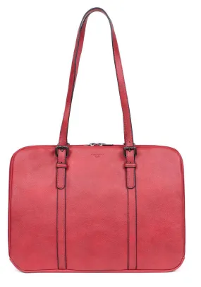 Shoulder bag with 2 raspberry synthetic handles 319485