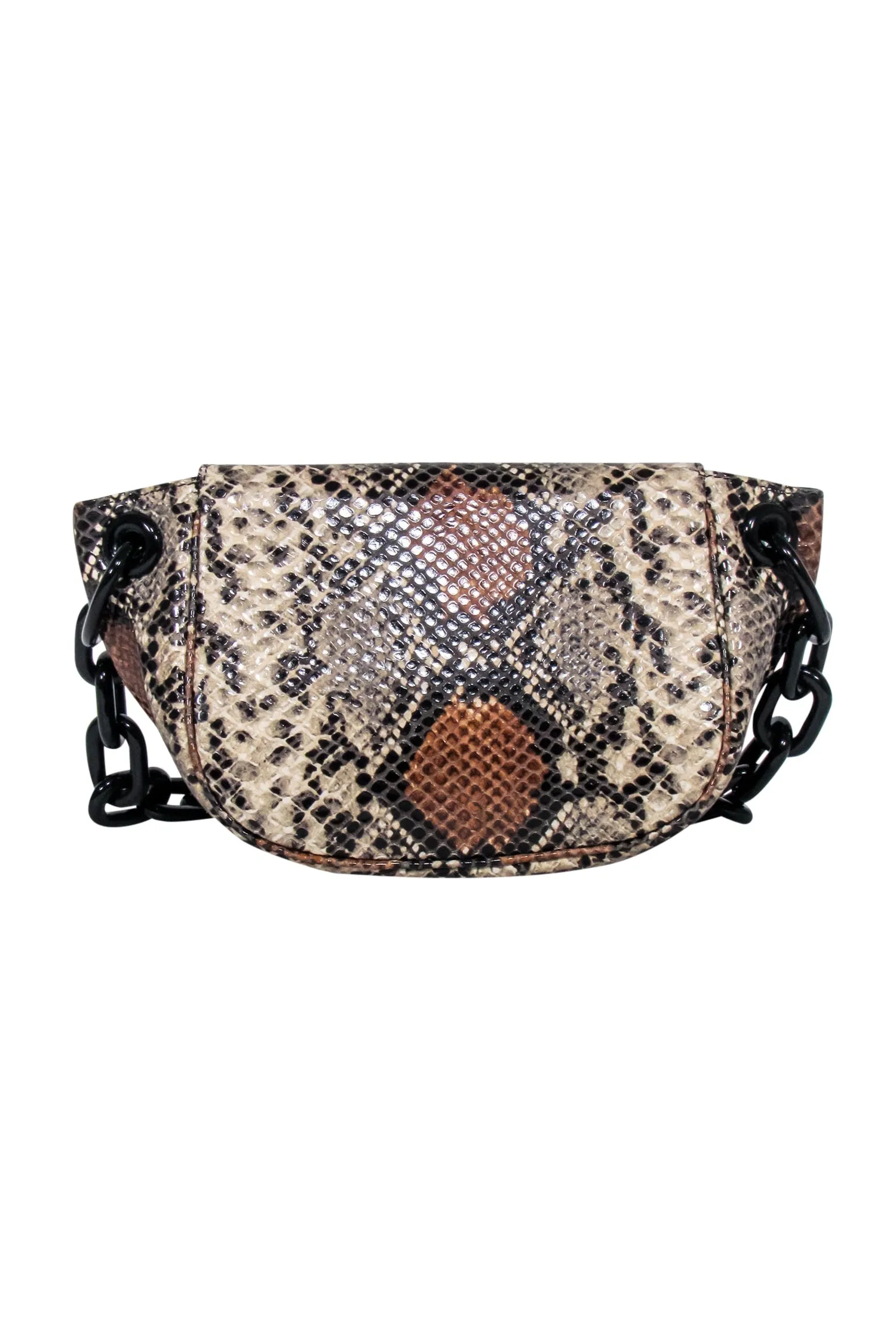 Simon Miller - Beige, Black, & Tan Snakeskin Printed Leather Bag