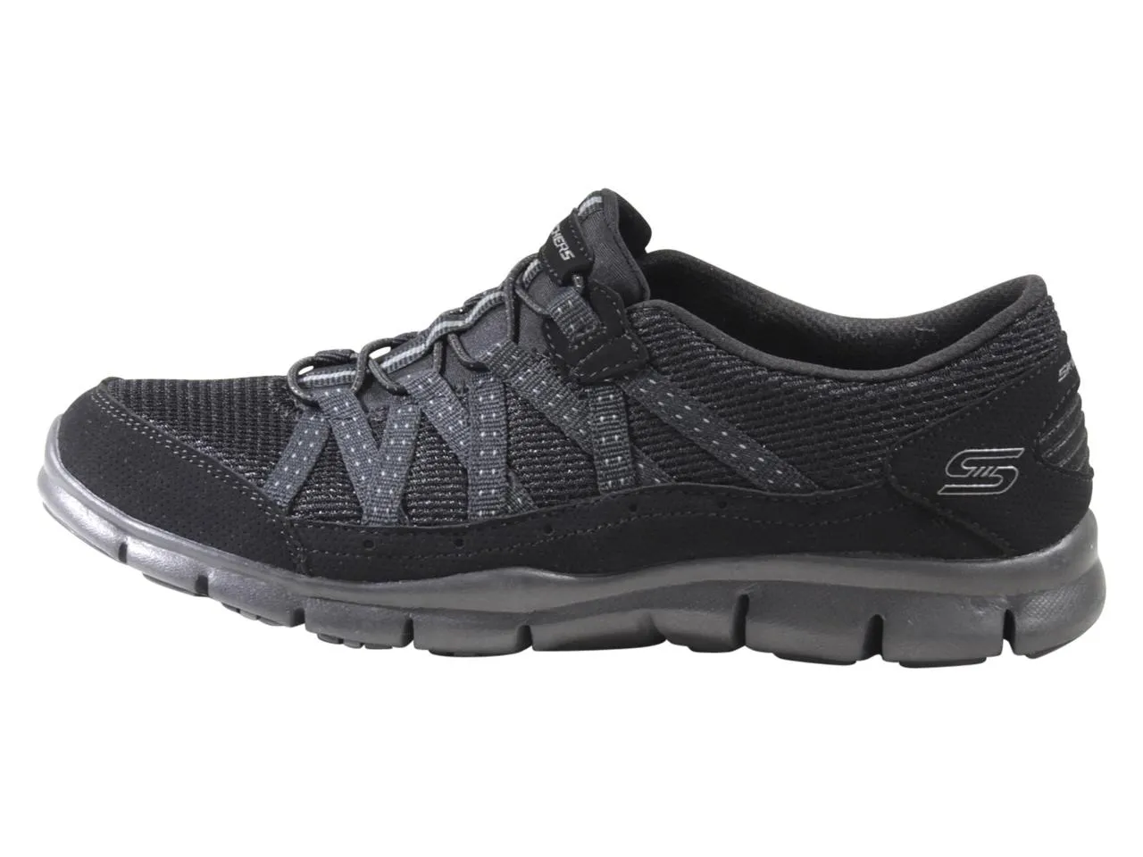 Skechers Flex Women's Gratis Strolling Sneakers Memory Foam Black Sz: 6.5