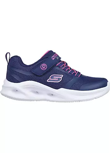 Skechers Girls Navy Sola Glow Trainers | Grattan