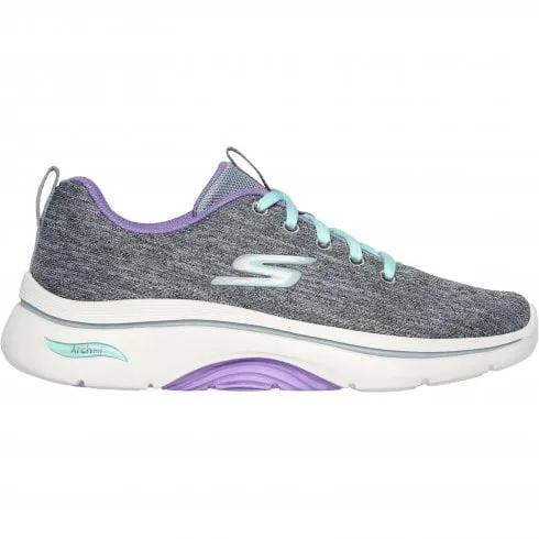 Skechers GO WALK Arch Fit 2.0 - Vivid Sunset | Grey/Lavender | Women's Comfort Supportive Trainers