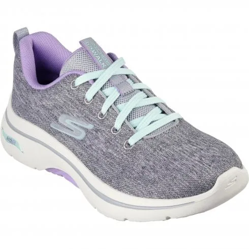 Skechers GO WALK Arch Fit 2.0 - Vivid Sunset | Grey/Lavender | Women's Comfort Supportive Trainers