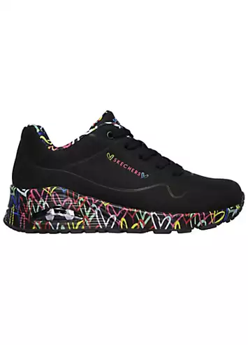 Skechers Graffiti Print Wedge Trainers | Kaleidoscope