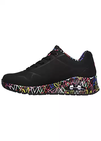 Skechers Graffiti Print Wedge Trainers | Kaleidoscope